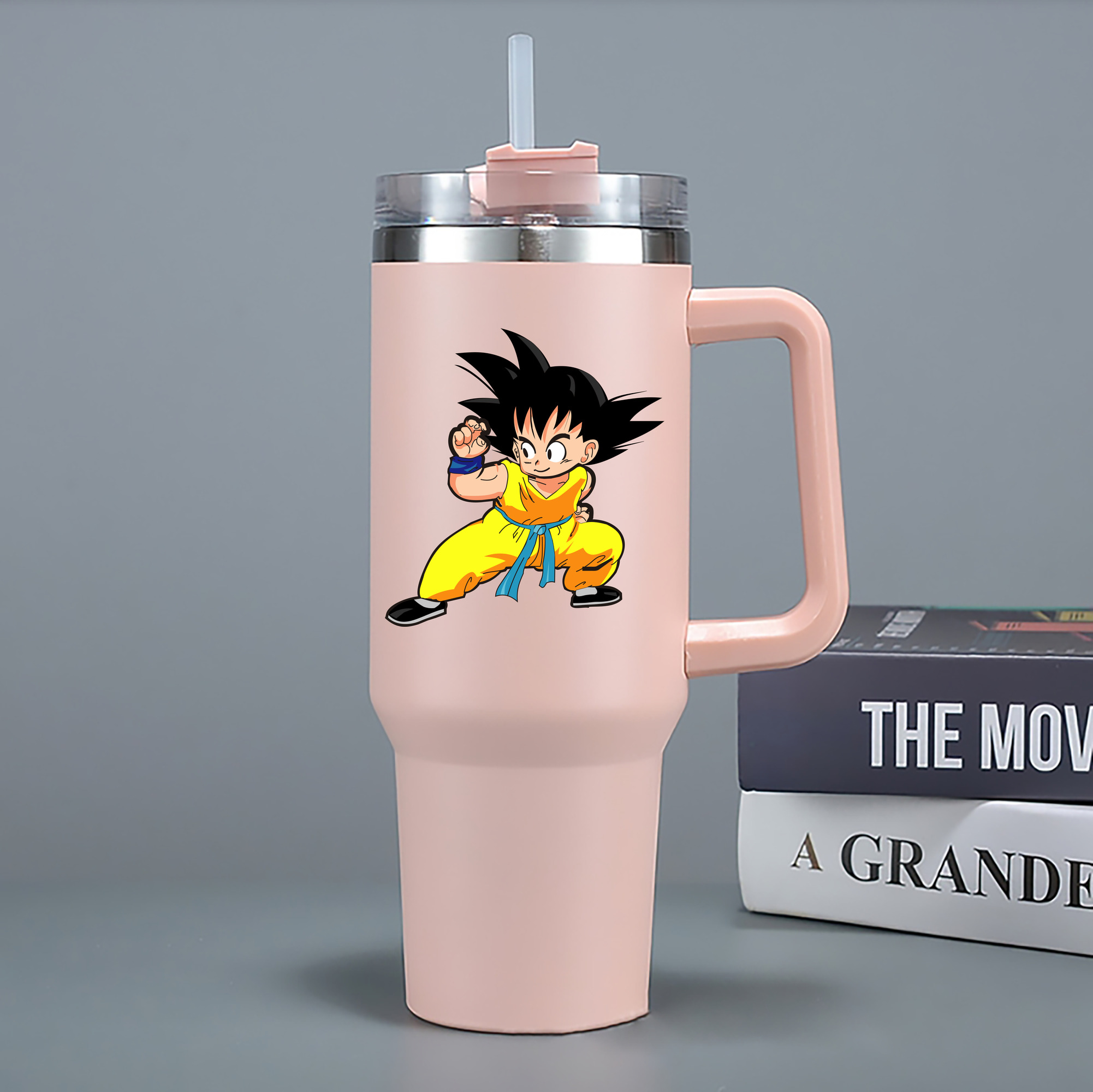 （画像用） ドラゴンボール 孫悟空（そん ごくう）Son Goku カカロット DRAGON BALL Kakarotto 1200mL車用タンブラー - クリスタルステッカー（プラスチックストロー付き）